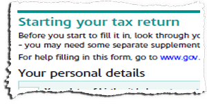 Tax Return Page TR1 Snippet